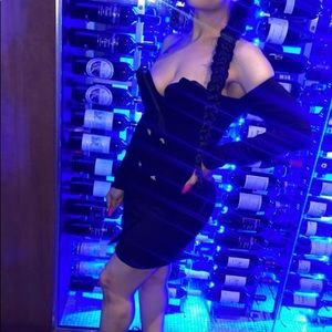 Off the shoulder tux dress